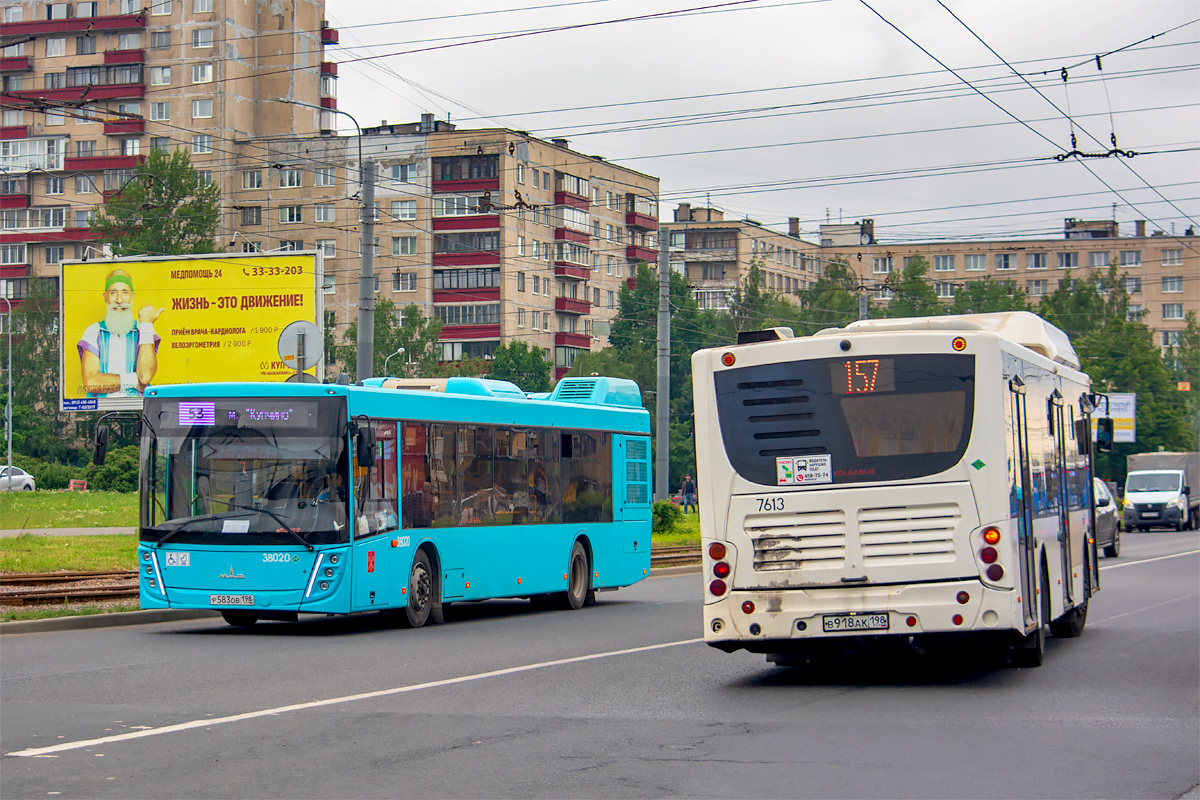 Saint Petersburg, MAZ-203.945 # 38020; Saint Petersburg, Volgabus-5270.G0 # 7613