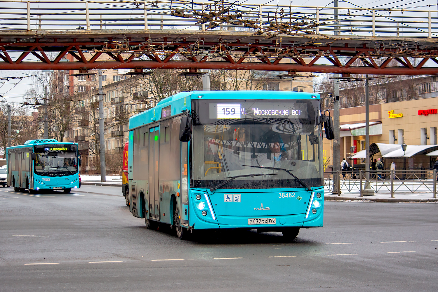 Saint Petersburg, Volgabus-5270.G4 (LNG) # 6854; Saint Petersburg, MAZ-206.947 # 38482