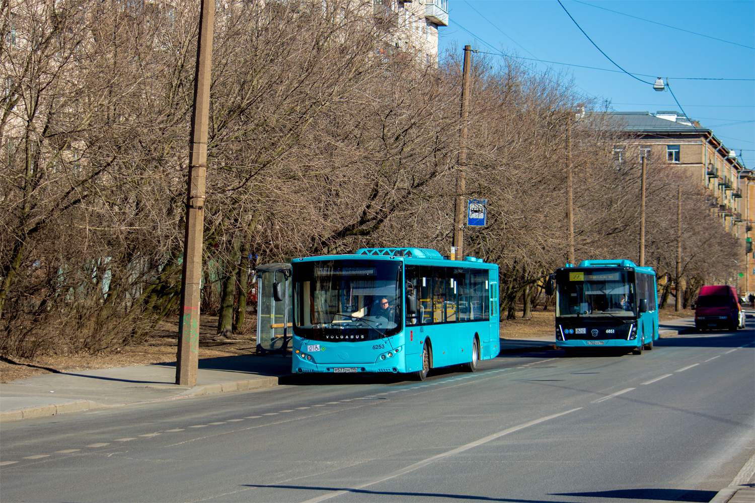 Saint Petersburg, Volgabus-5270.G2 (LNG) # 6253; Saint Petersburg, LiAZ-5292.65 # 6851
