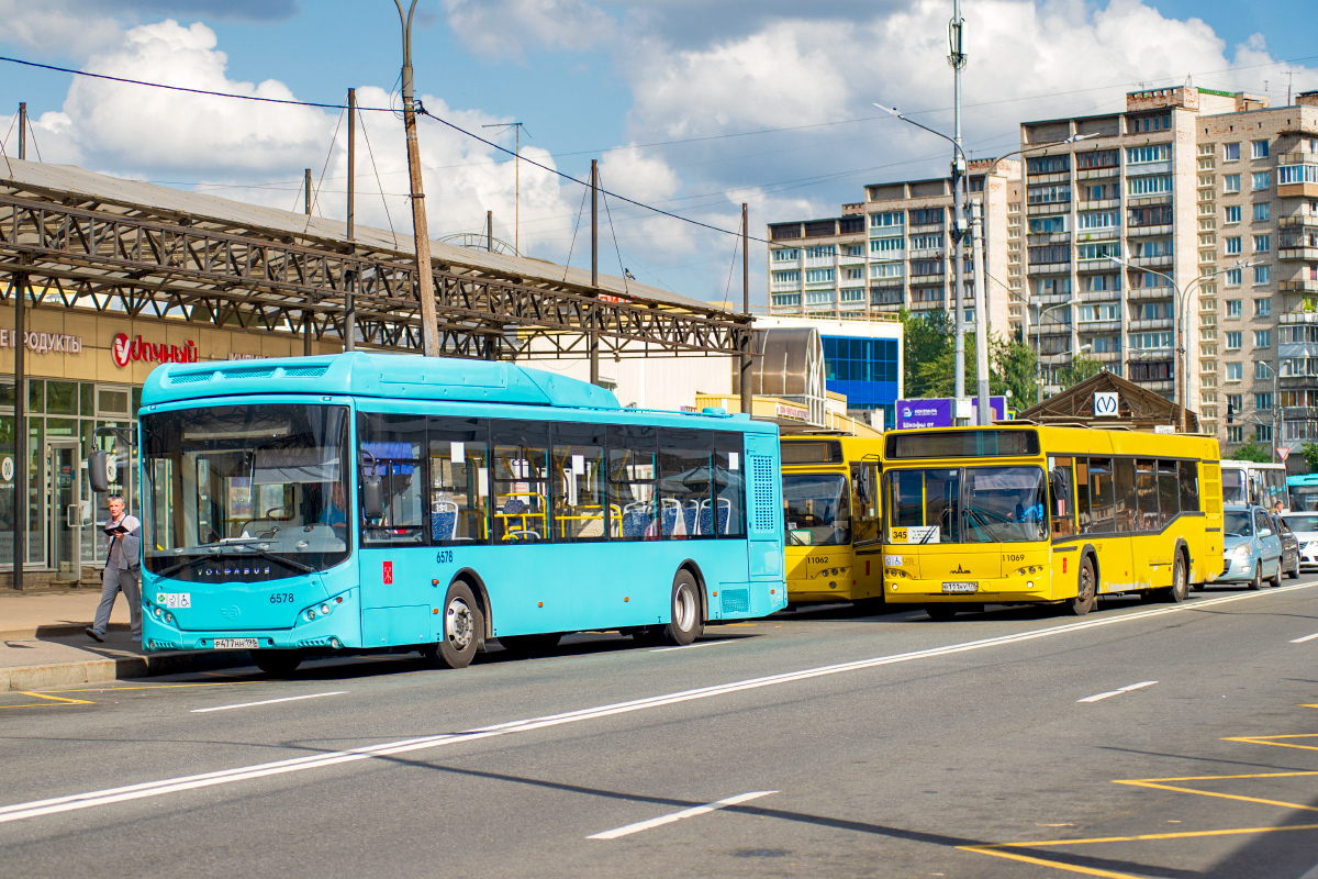 Санкт-Пецярбург, Volgabus-5270.G4 (CNG) № 6578; Санкт-Пецярбург, МАЗ-103.468 № 11069