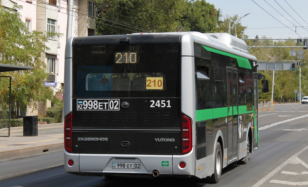 Almaty, Yutong ZK6890HGQ (QazTehna) # 2451
